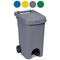 bidone urban quadro con pedale verde 60 litri