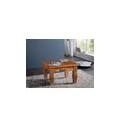 tavolino da salotto in legno di acacia 90x90x40 miele dorato laccato oxford #0427