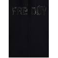 felpa con zip collo alto e fondo asimmetrico nero donna small