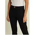 pantaloni in viscosa con fondo asimmetrico nero donna xx large