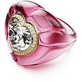 anello cocktail dulcis taglio heart pavé cuore rosa 58