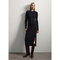 - abito midi in maglia a costine con lurex donna nero taglia s