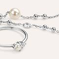 bracciale silver pearls argento rodiato perla sintentica collezione silver pearls bianco