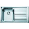 lavello integrato 1 vasca con gocciolatoio a destra neptune l 86 x l 51 cm argento