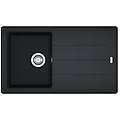 lavello integrato 1 vasca con gocciolatoio laterale destro o sinistro boston l 86 x l 50 cm nero