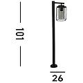lampione reed ip44 nero altezza 100 cm metallo