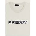t-shirt con logo sfumato stampato al centro blanc de blanc uomo medium