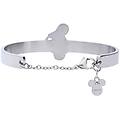 bracciale rigido in acciaio con paperino e strass collezione mickey mouse & friends argentato