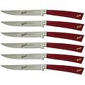 coltelli set 6 coltelli bistecca cm 11 linea elegance rosso di