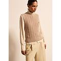 - gilet chiuso effetto mouliné donna beige melange taglia xs
