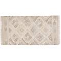 tappeto berbero beige con motivi in lana e cotone 60 x 120 cm makaï