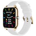 - smartwatch swt-stc008 bluetooth cassa gold 42 mm in alluminio con doppio cinturino bianco e blu