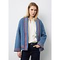 - giacca in puro cotone multicolor regular fit con fantasia a righe donna blu/rosso taglia xs