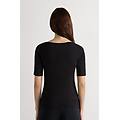 maglia scollo barchetta in fresh bamboo donna nero taglia m