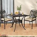 tavolo da patio con foro per ombrellone da 4 8 cm in alluminio fuso tavolo da patio per 4 persone