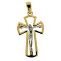 croce da uomo in oro giallo e bianco 803321714064