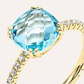 anello solitario amélie oro giallo topazio cubic zirconia collezione amélie misura 47