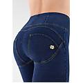 jeggings push up wr. up skinny vita alta tessuto organico dark jeans-yellow seam donna large