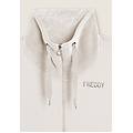 felpa da donna con zip spacchi laterali e collo alto in velluto white sand donna large