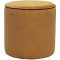 pouf rotondo in velluto a coste giallo curry d40 cm paul