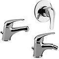 set miscelatore monocomando per lavabo + bidet + doccia a incasso serie ecoline