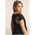 t-shirt comfort in cotone supima con mandala nero donna medium