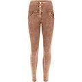 pantaloni push up wr. up vita alta con bottoni bleached roebuck donna large