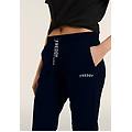 pantaloni con polsini in costina e logo su coulisse dark sapphire donna medium