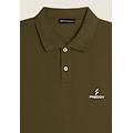 polo uomo in piquet di cotone 100% con logo verde militare uomo medium