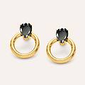 orecchini pendenti lady code acciaio dorato cristallo collezione lady code giallo