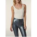 pantaloni wr. up 7/8 vita alta in similpelle metallizzata phantom metalized donna extra large