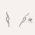 orecchini lobo silver shine argento rodiato cubic zirconia collezione silver shine bianco
