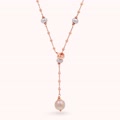 collana a cravatta con perle rosa d'acqua dolce &oslash; 6/11 mm