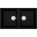 lkb45086bso best 450 lavello keratek 2 vasche 86 cm nero