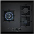 - piano cottura s0408307 a gas 3 fuochi gas da 60 cm colore nero