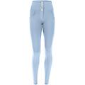 pantaloni push up wr. up traspiranti vita alta con bottoni blue fog donna extra large