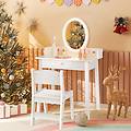 set di trucco per bambini con specchio sedia illuminazione a led a 2 colori tavolo da trucco per