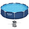steel pro 56679 &oslash;305x76 cm piscina rotonda + pompa filtro 16 w