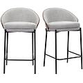 sgabelli da bar in tessuto effetto velluto grigio legno scuro e metallo h65 cm (set di 2) tucson