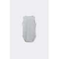 body neonato spalla larga in 100% cotone tinta unita grigio tama&ntilde;o 9-12