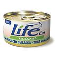life cat natural lattine 85 gr tonno con merluzzo dell'alaska confezione da 24 pezzi cibo umido per