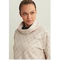 felpa comfort fit fantasia all-over con fondo sovrapposto moonbeam dove check allover donna extra