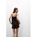 top in tela di lino the pure linen donna marrone taglia l