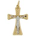ciondolo croce oro giallo bianco gl101093