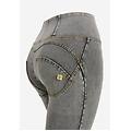 jeggings push up wr. up skinny vita alta tessuto organico gray jeans-yellow seams donna extra large