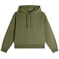 felpa donna oversize con cappuccio e scritta sul retro