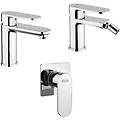 set rubinetti lavabo e bidet per piletta click clack con miscelatore doccia incasso rubinetteria