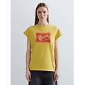 t-shirt in jersey con stampa vintage