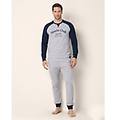 pigiama lungo uomo in cotone con viscosa daily pajamas / grigio melange / xl grigio melange