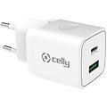 caricabatterie cellulare 2 usb usb-c 20w bianco